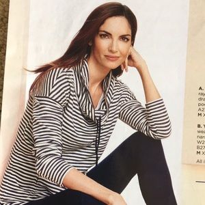 Talbots -Stripe Cowlneck Top